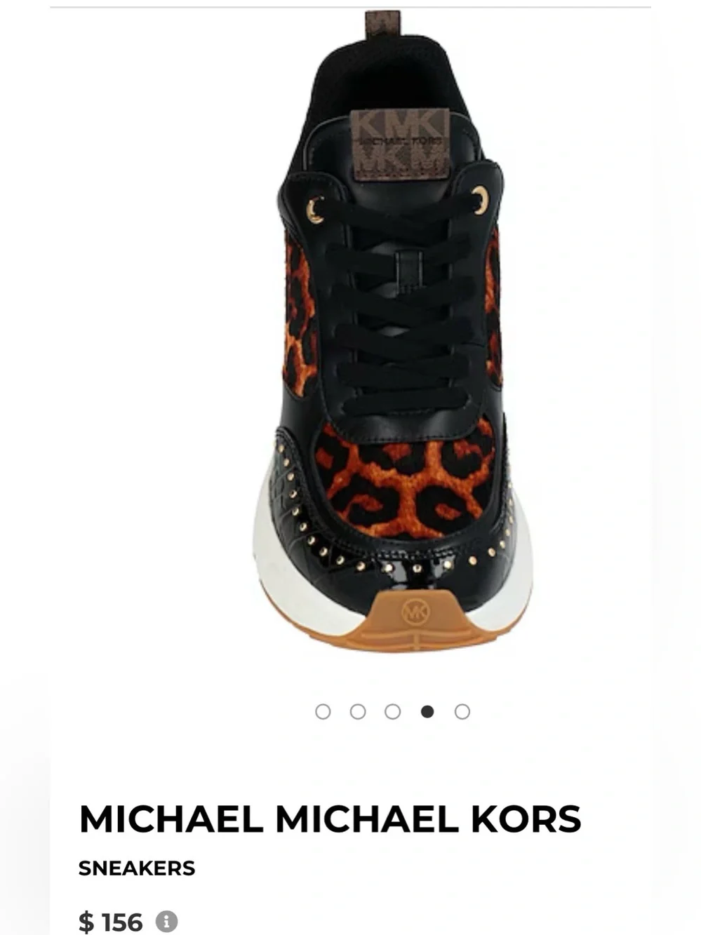 Michael Kors Katrina Wedge Mixed Media Black & Leopard Print Platform Sneaker 6